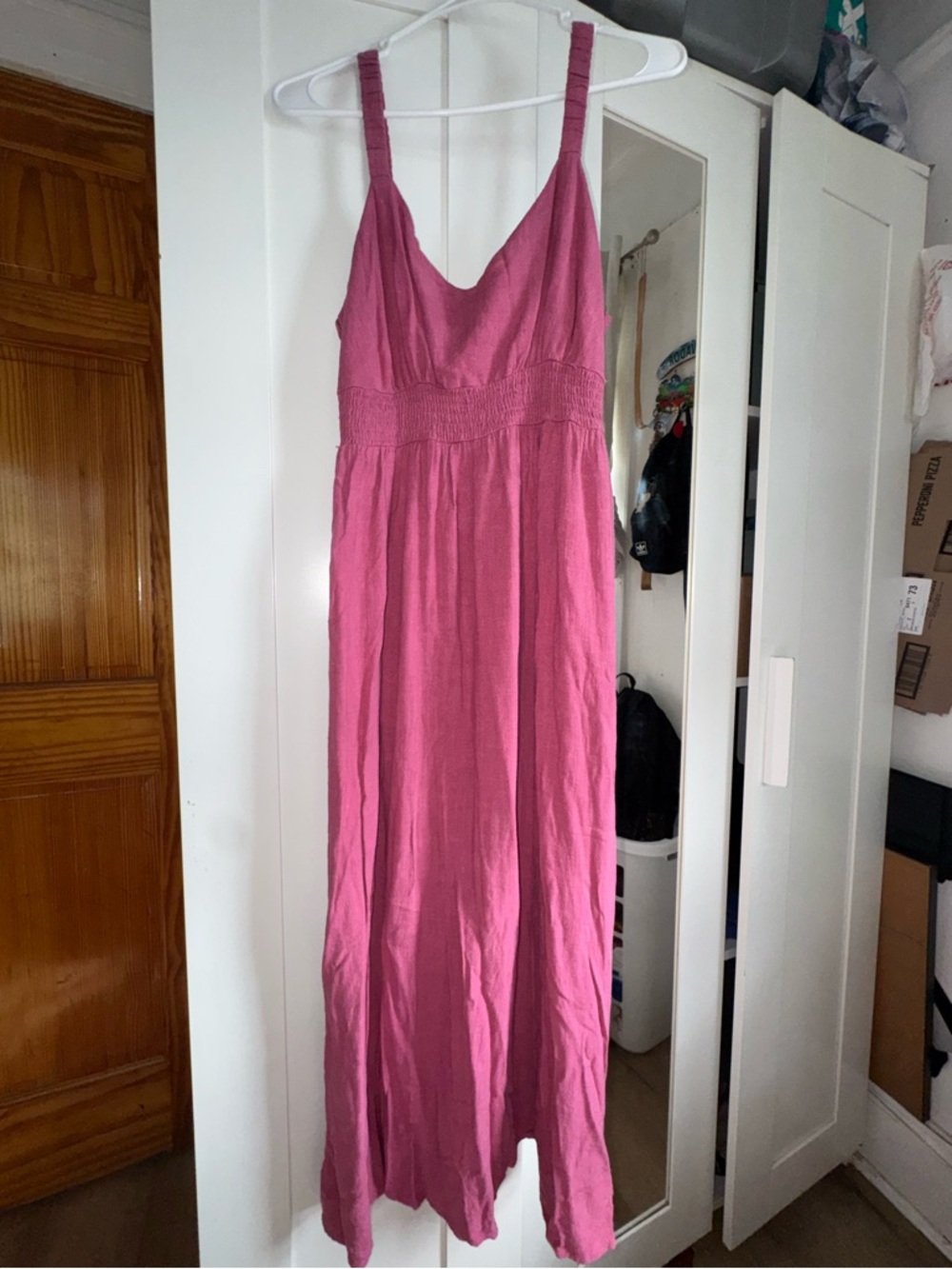And Now This Sleeveless Pink Maxi Dress with Smocked Waist